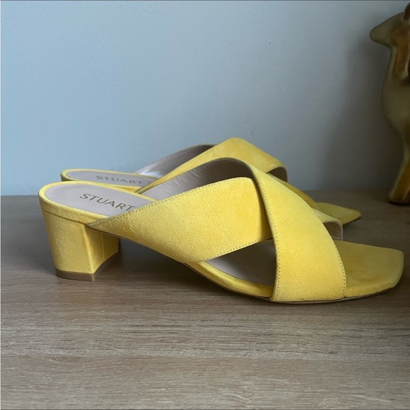 Stuart Weitzman NWOT Aletha Sunflower Yellow Suede Slide Sandals! Size 7 - Picture 3 of 8